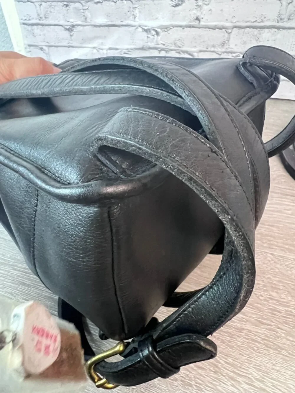 Vintage OLD COACH Backpack Bag Leather Turn Lock Black 9960